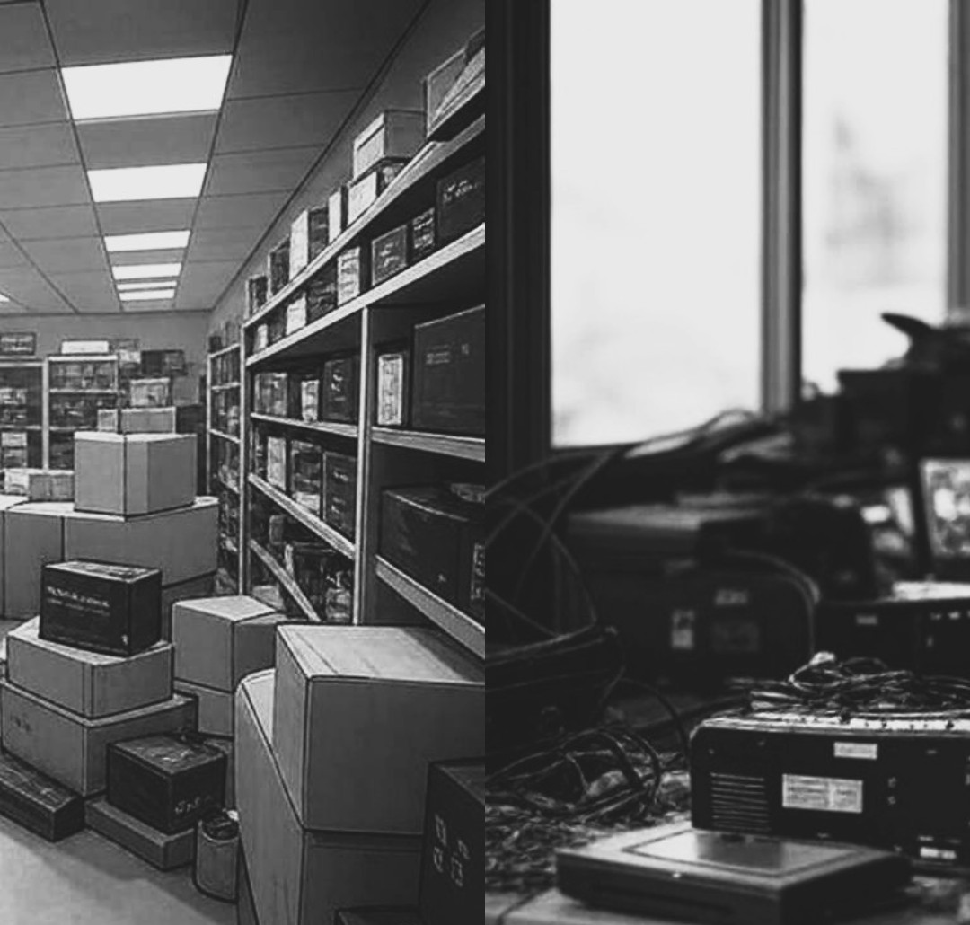 Disassembled Electronics in Circuit Diagram Style